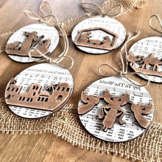 Nativity-Themed Music Sheet Ornament Collection - product detail 11