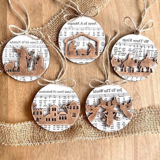 Nativity-Themed Music Sheet Ornament Collection - product detail 10