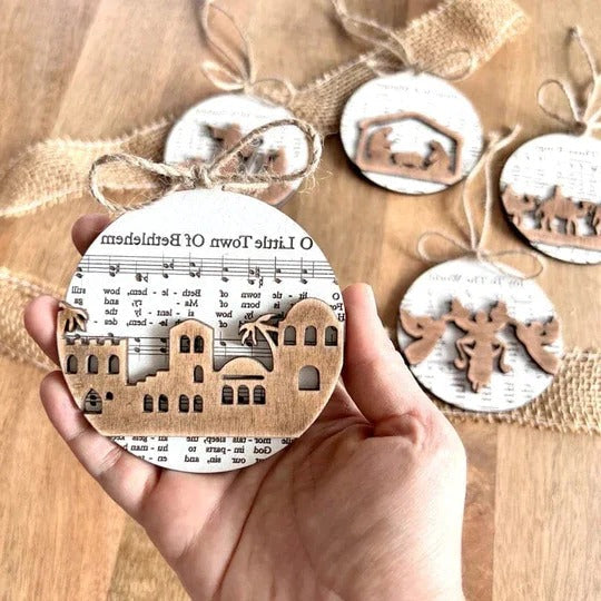 Nativity-Themed Music Sheet Ornament Collection - product detail 9