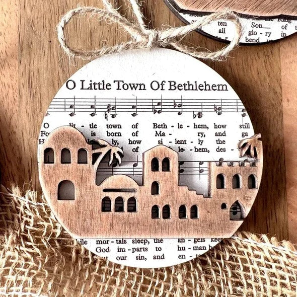 NOMOVA Nativity-Themed Music Sheet Ornament Collection