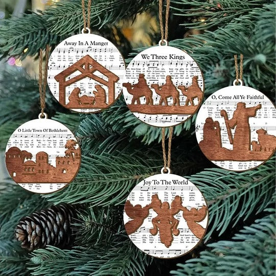 Nativity-Themed Music Sheet Ornament Collection - product detail 7