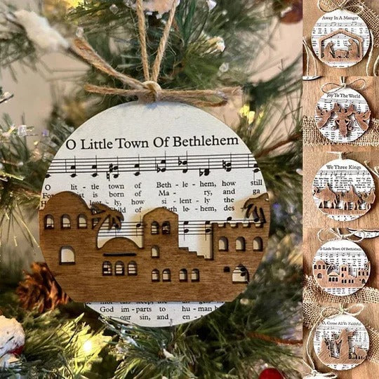 Nativity-Themed Music Sheet Ornament Collection - product detail 6
