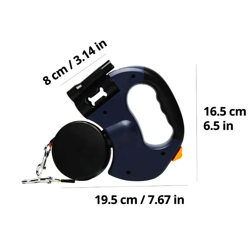 Dual Dog Leash with Flashlight & Waste Bag - product detail 5