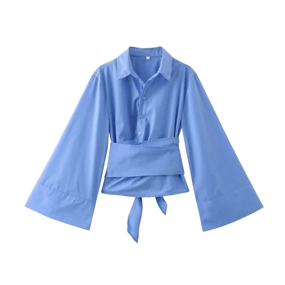 Blouse With Wide Bow Belt - product image 2