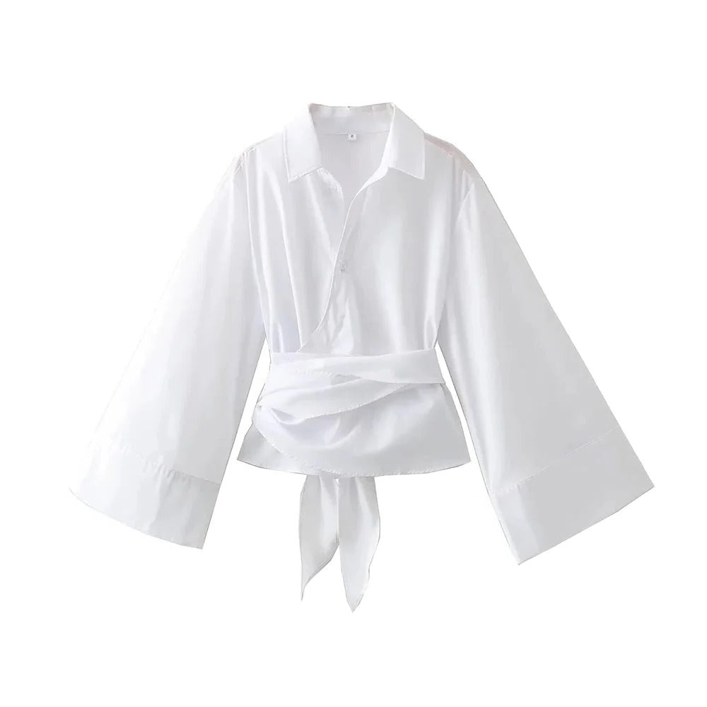 Blouse With Wide Bow Belt - product image 4