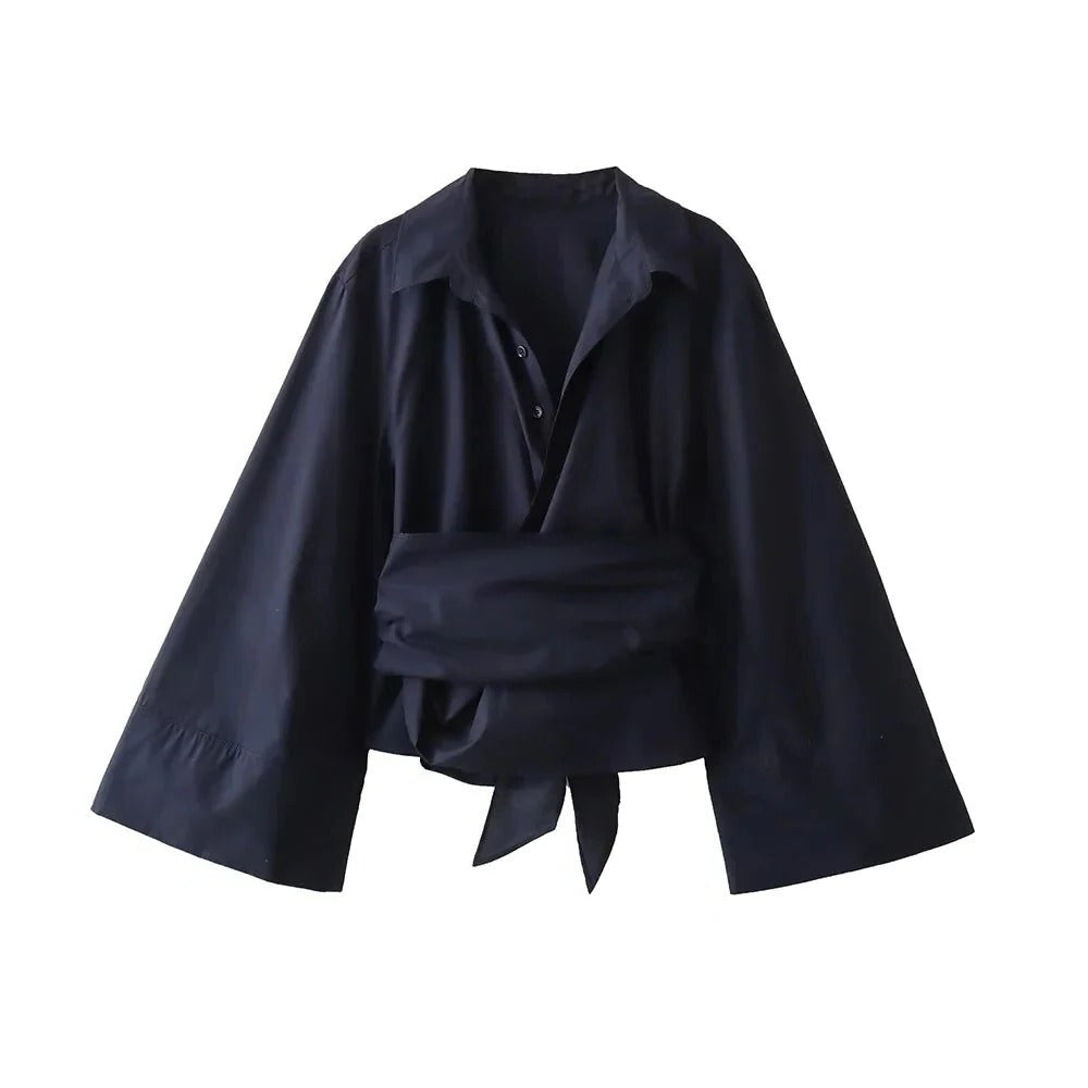 Blouse With Wide Bow Belt - product image 5