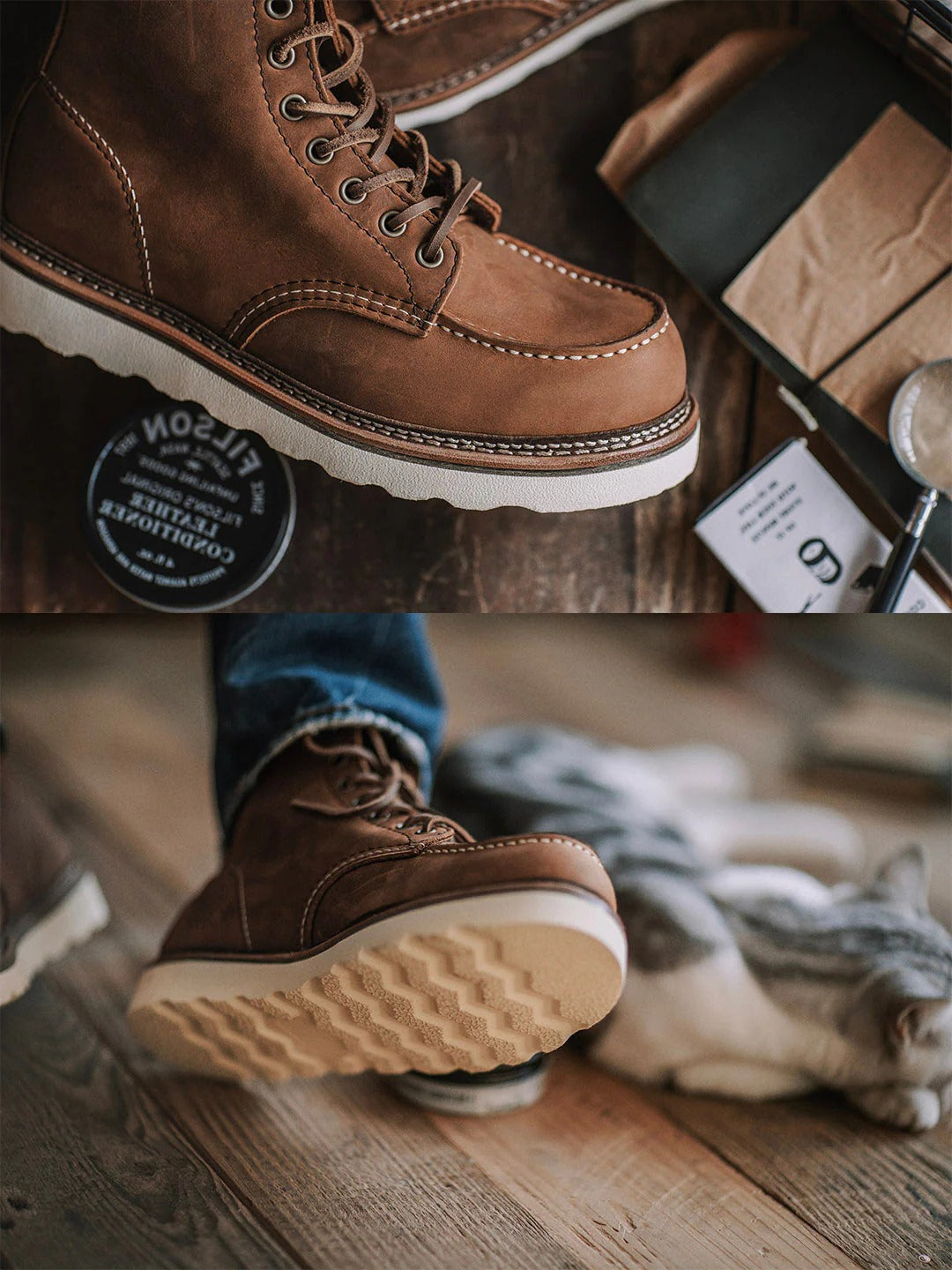 Men's Full Grain Leather Moccasin Toe Work Boots - product image 8