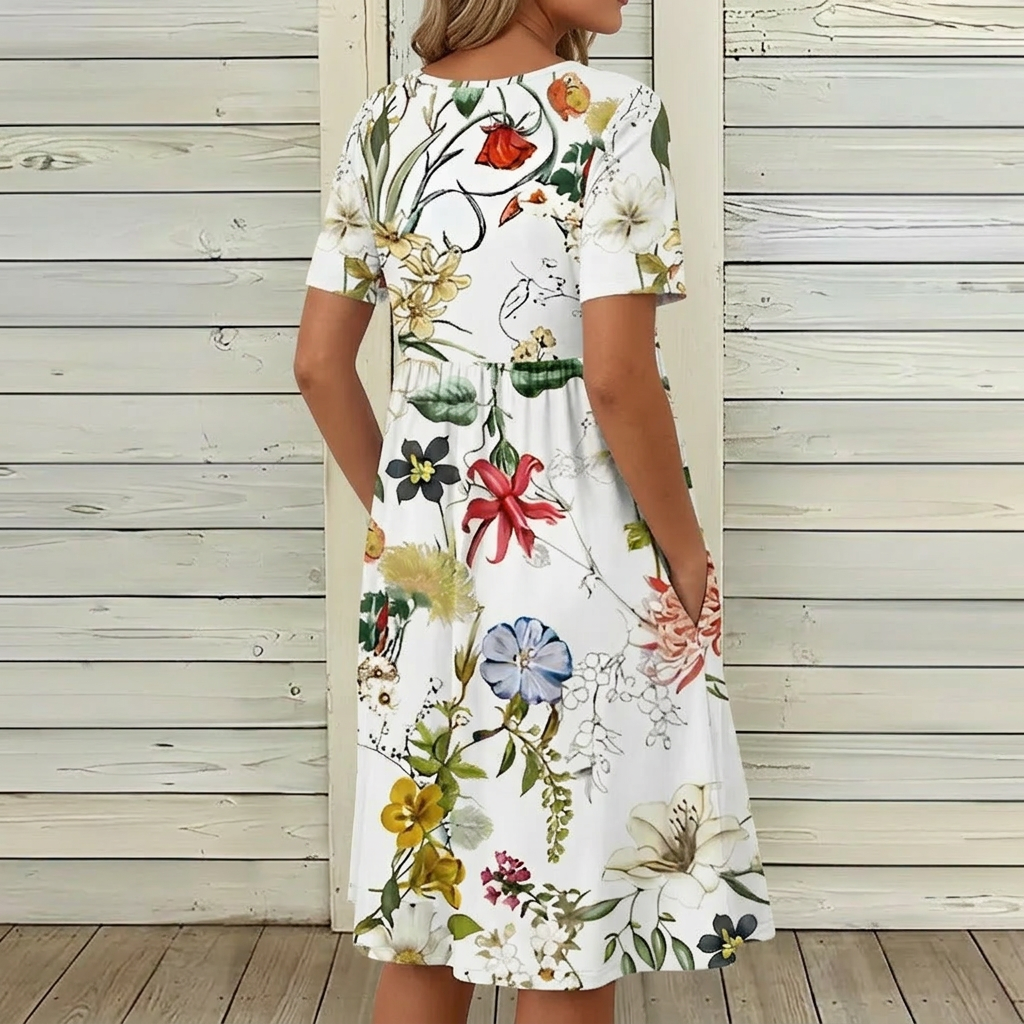 Stylish white dress with floral pattern - product image 3