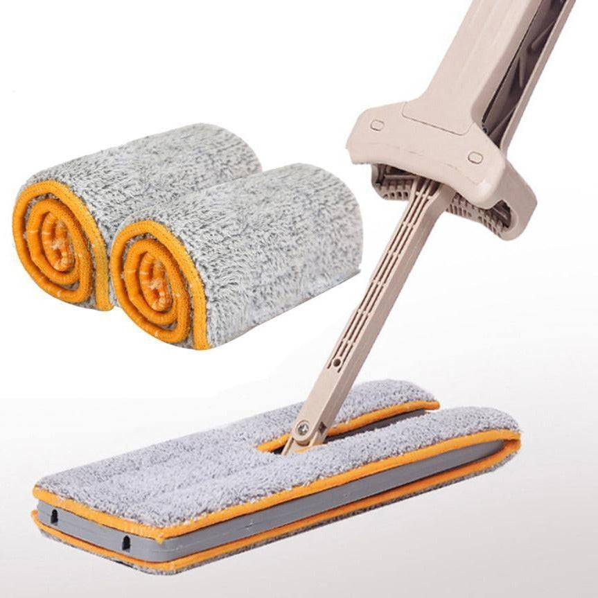 NOMOVA Self-Wringing Double-Sided Flat Microfiber Mop & Broom With 360 degree Spin