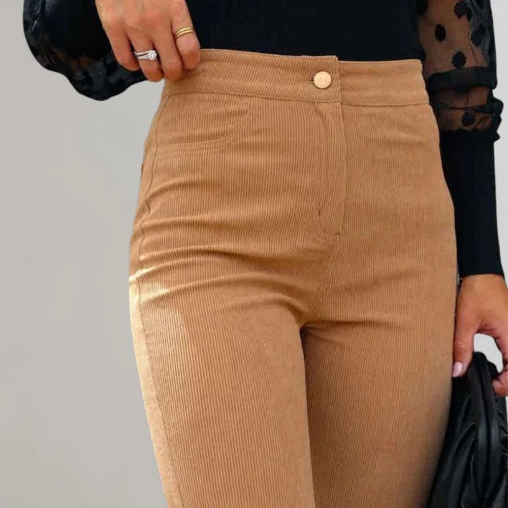 Trendy Corduroy Flared Trousers - product detail 3