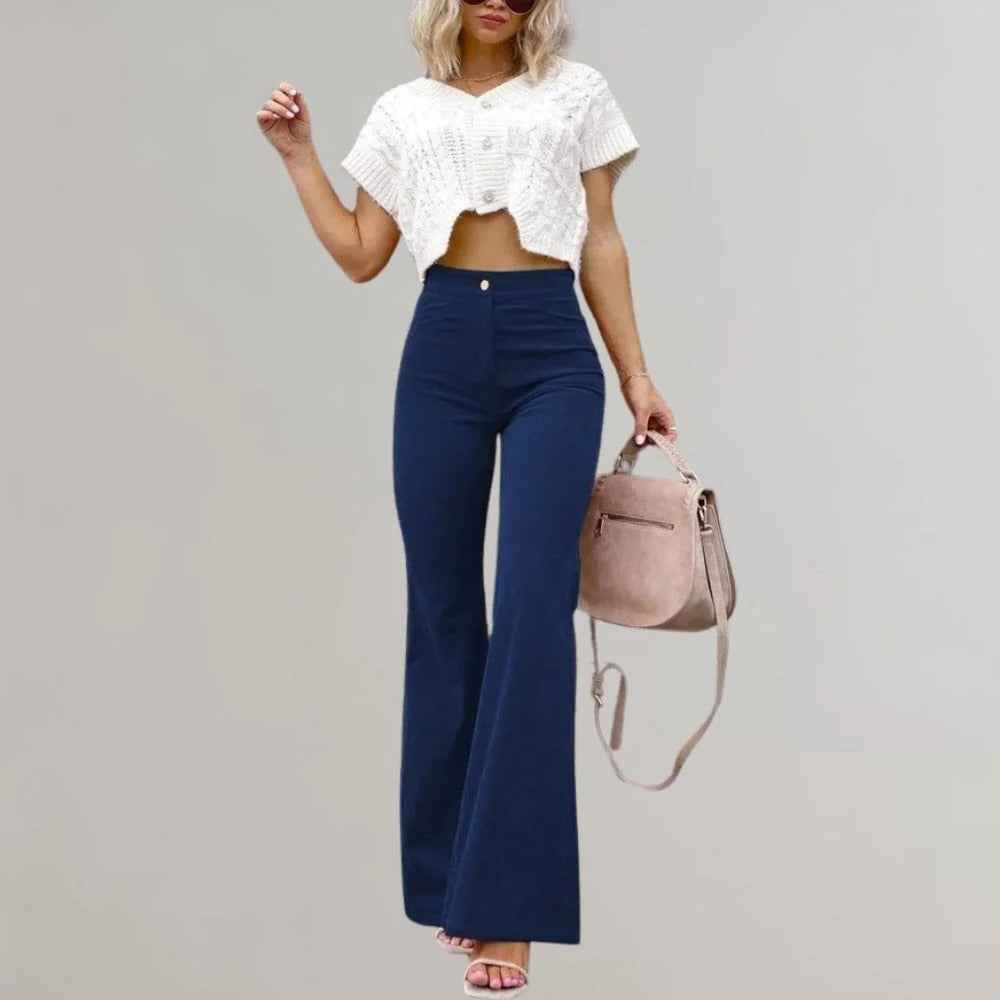 Trendy Corduroy Flared Trousers - product detail 4