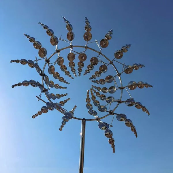 NOMOVA Metal Garden Windmill - Dual Motion Decorative Wind Spinner for Unique Garden Decor & Perfect Gift