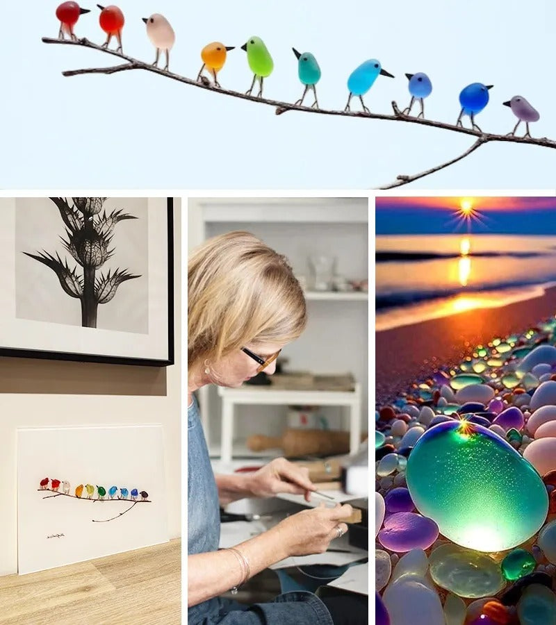 Sea Glass Birds Decor Coastal Love Notes - product detail 5