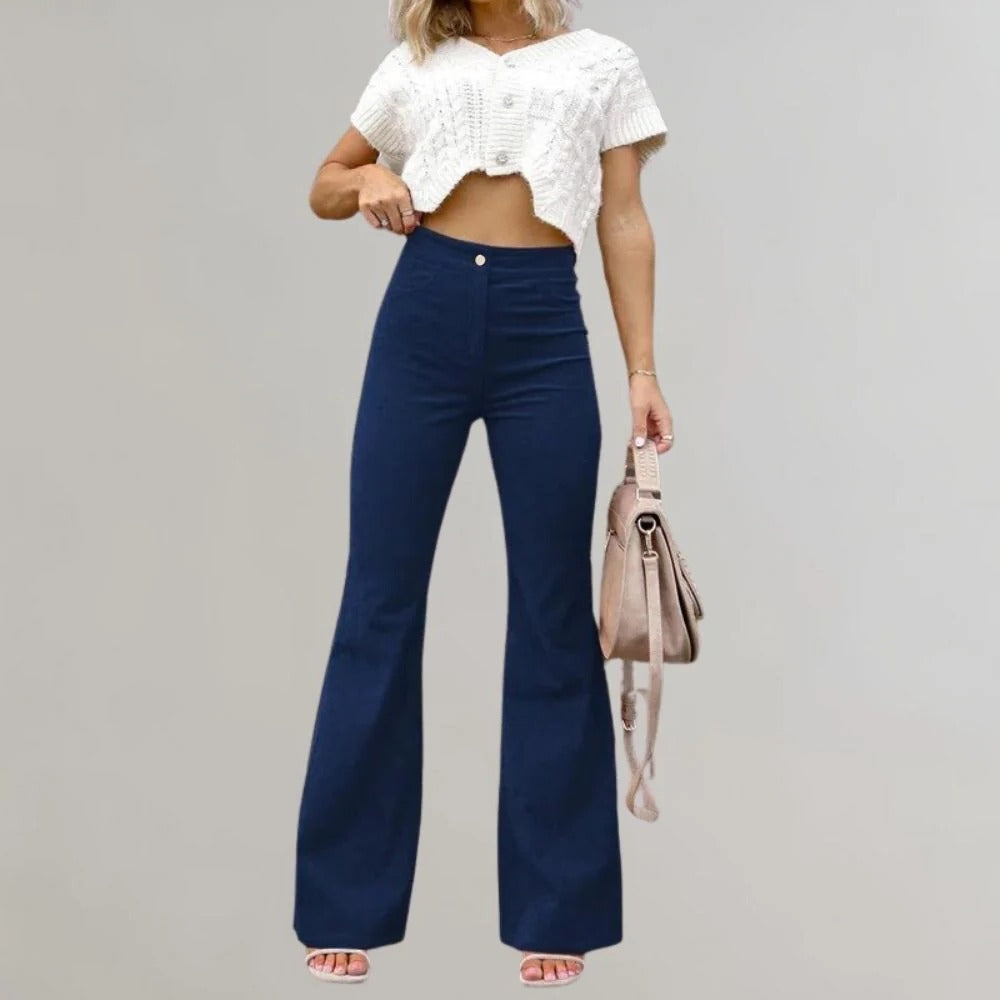 Trendy Corduroy Flared Trousers - product detail 5