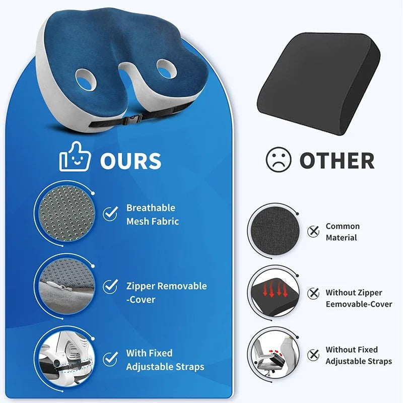 Adjustable Memory Foam Sit Bone Relief Seat Cushion - product detail 5