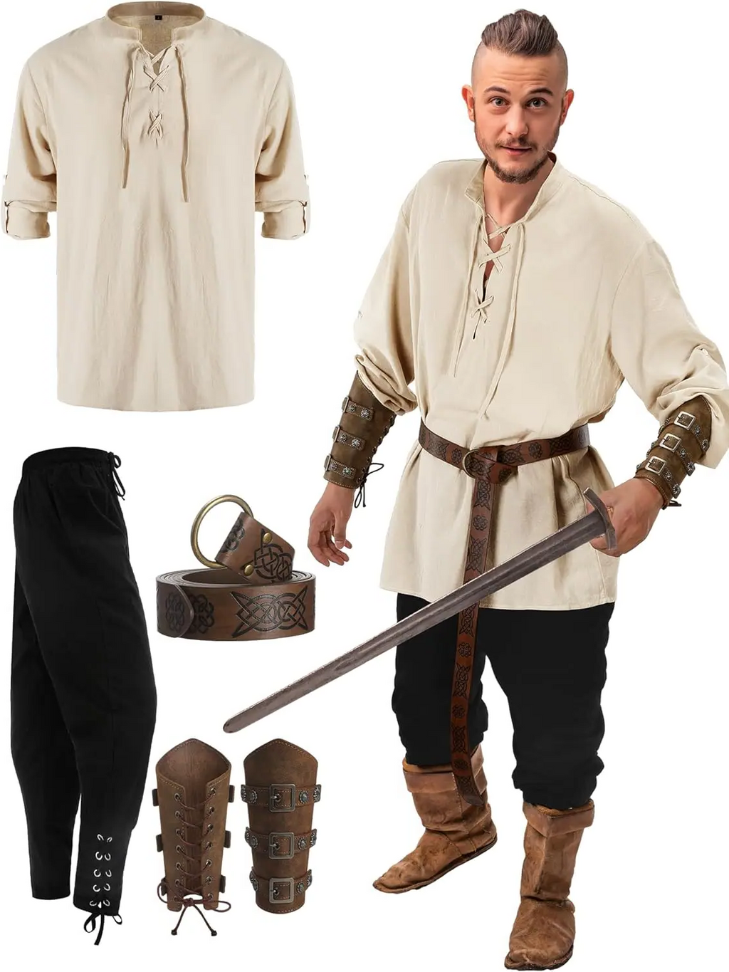 Official 4 Pcs Men's Pirate Costume - product image 6
