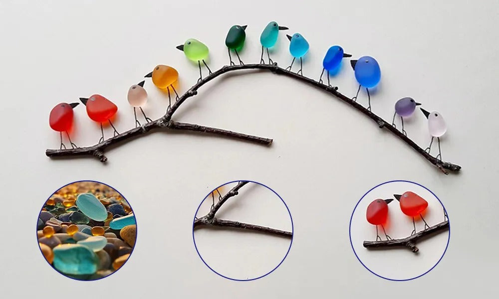 Sea Glass Birds Decor Coastal Love Notes - product detail 3