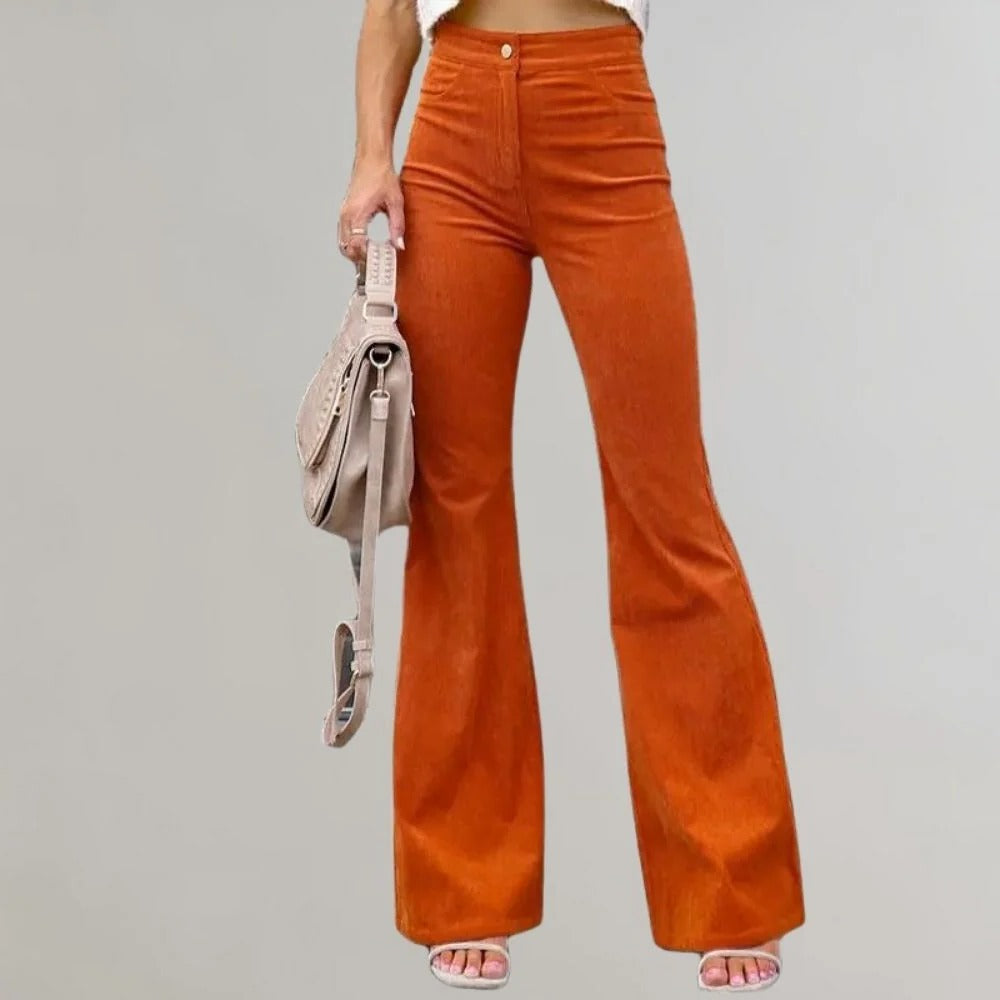 Trendy Corduroy Flared Trousers - product detail 7