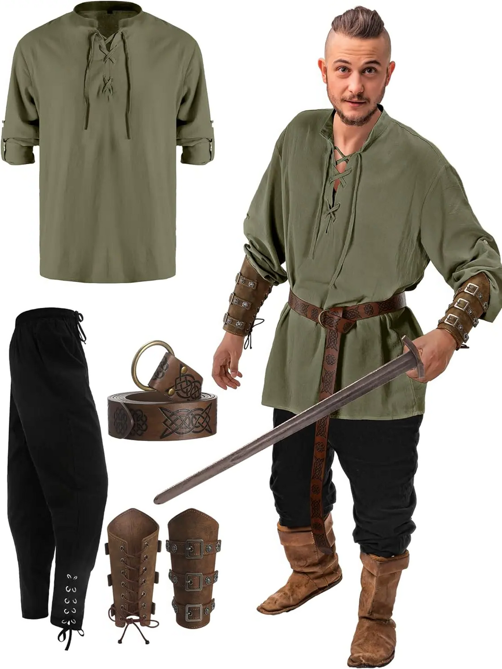 Official 4 Pcs Men's Pirate Costume - product image 4