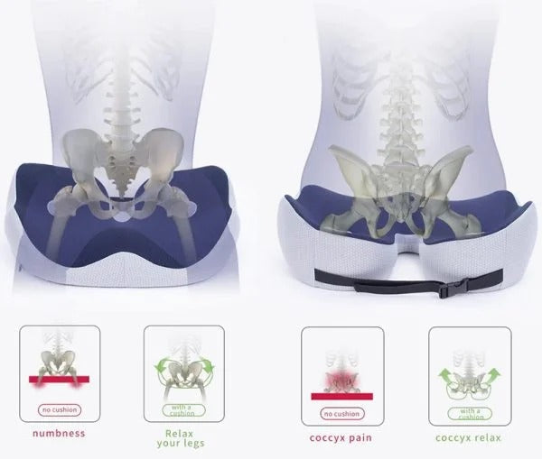 Adjustable Memory Foam Sit Bone Relief Seat Cushion - product detail 7