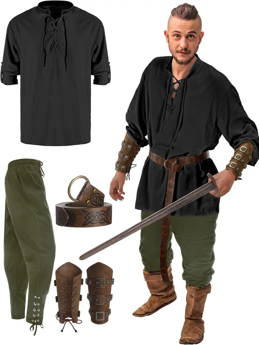 Official 4 Pcs Men's Pirate Costume - product image 3