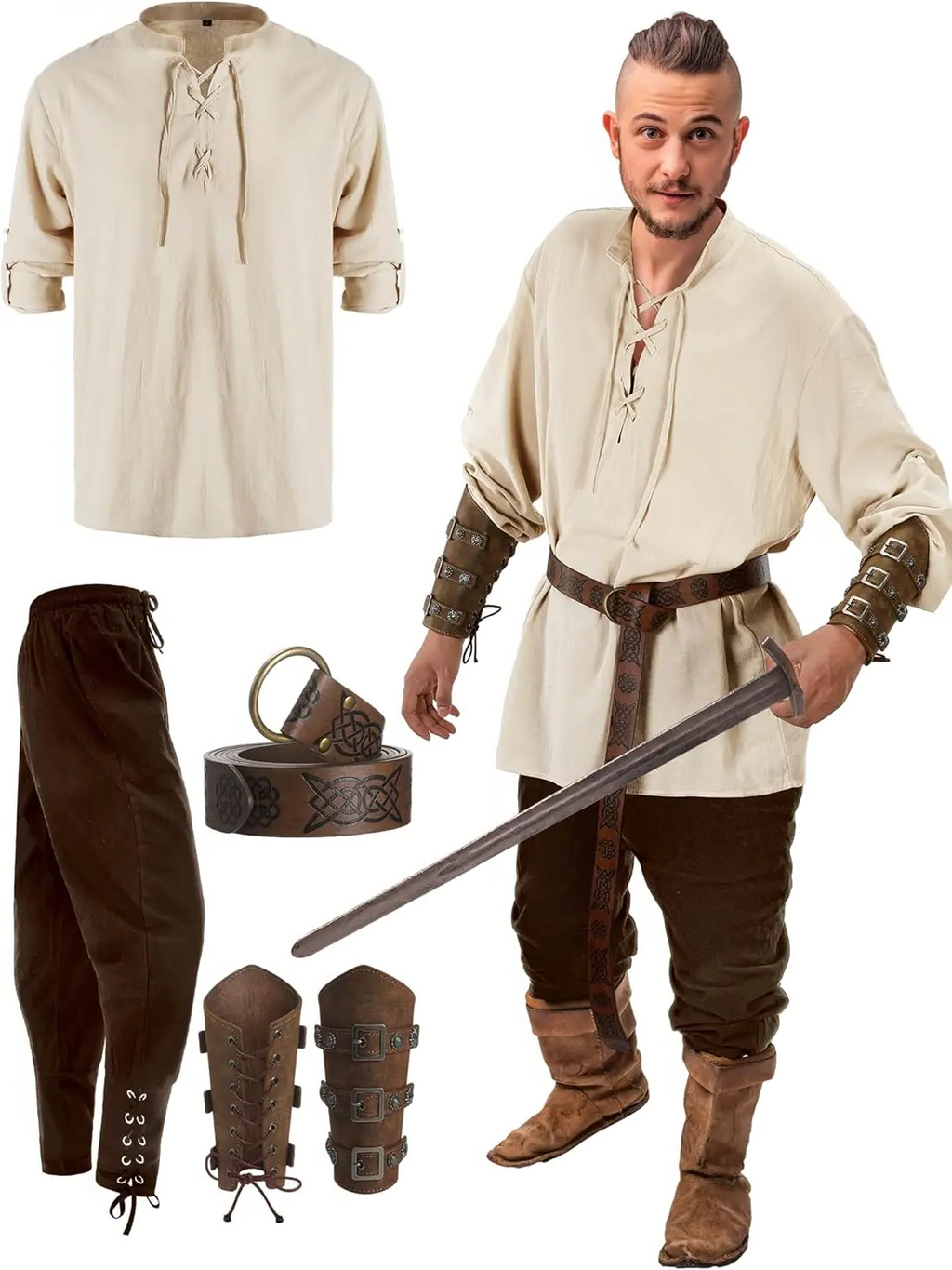 Official 4 Pcs Men's Pirate Costume - product image 2
