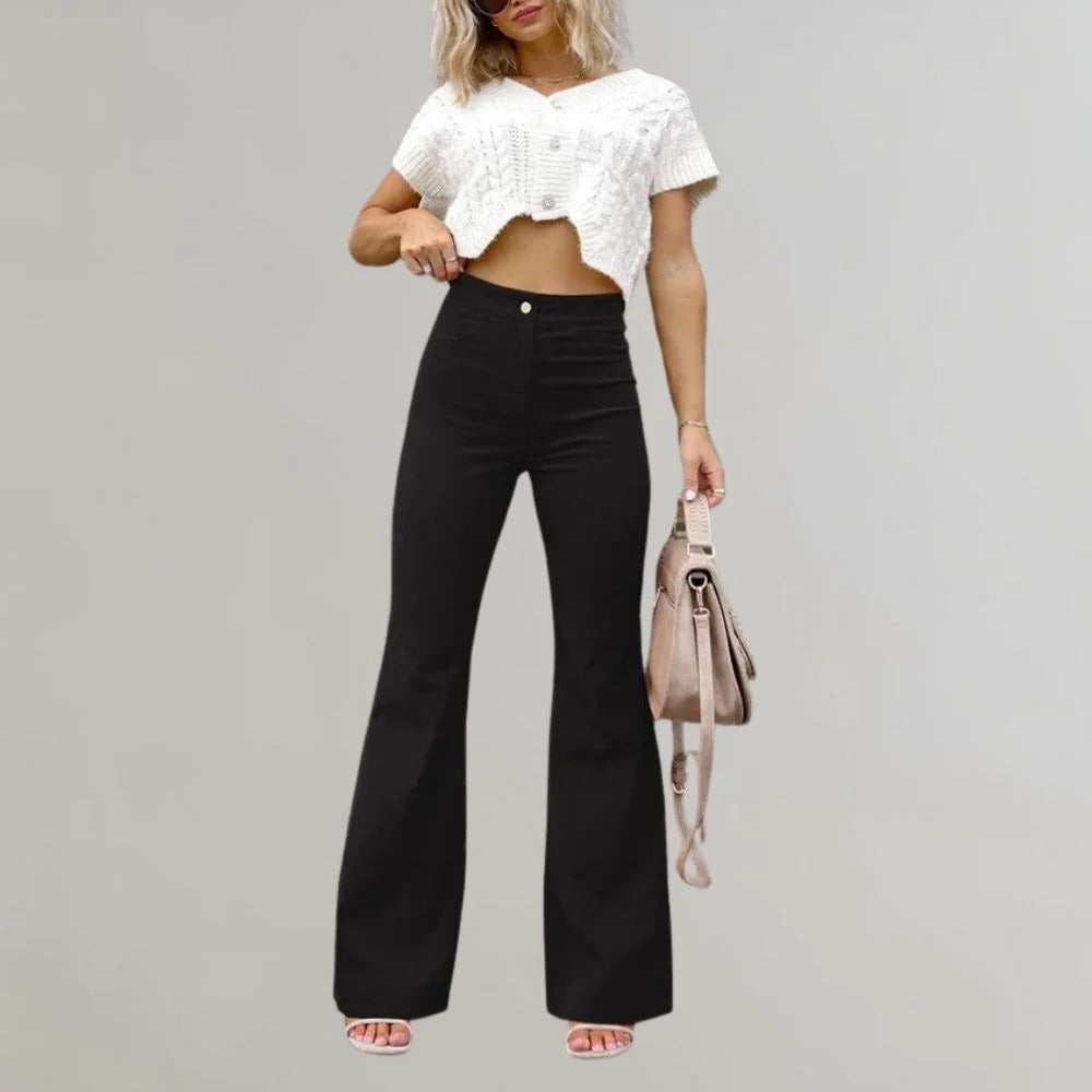 Trendy Corduroy Flared Trousers - product detail 11