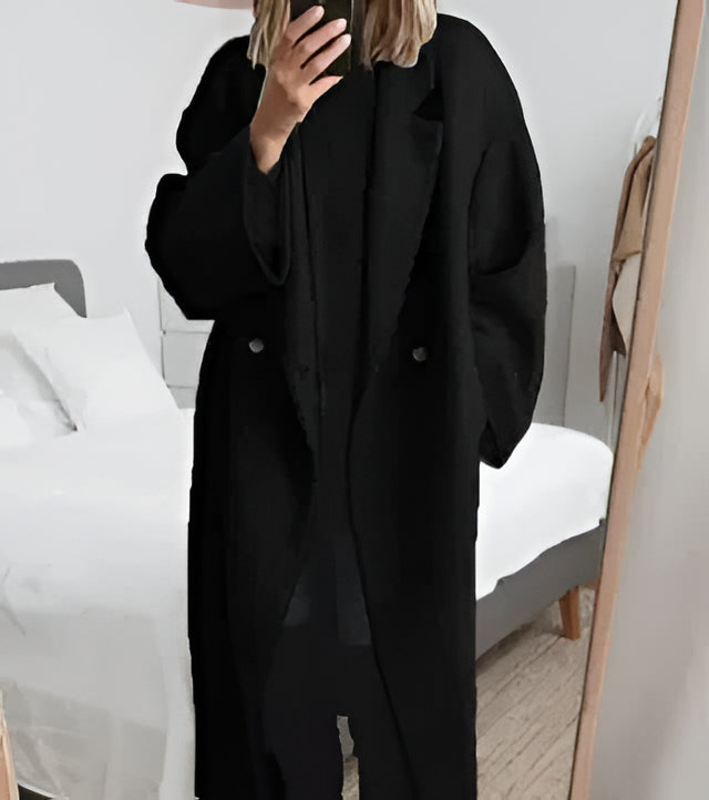 Oversized women's cashmere coat with lapel collar - product image 4