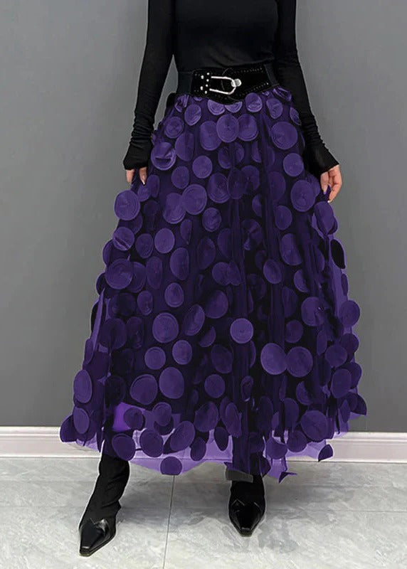 Chic Skirt Made Of Polka Dot and Tulle Patchwork - product image 2