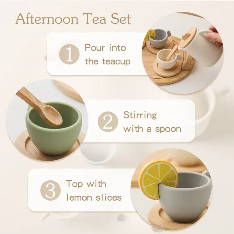 Children’s Pretend Afternoon Tea Set With Tray - product detail 3