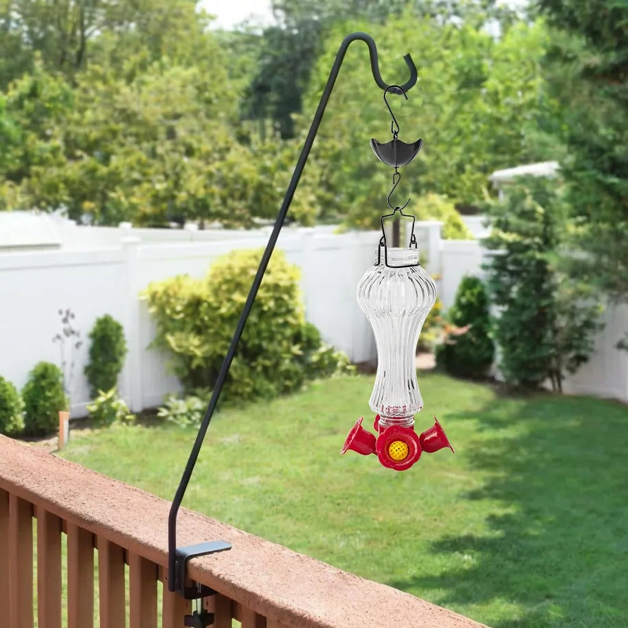 Flowers Glass Hummingbird Feeder With Ant Moat - product detail 3