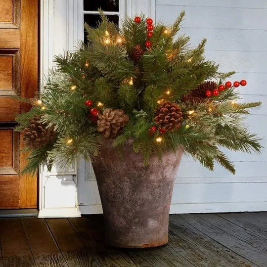 Pre-lit Artificial Christmas Tree Feel Real Urn Filler - product image 1