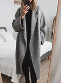 Oversized women's cashmere coat with lapel collar - product image 1