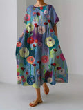 Women's Loose Dress with Oil Painting Art Pattern - product image 1