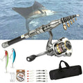 NOMOVA Carbon Fiber Telescopic Fishing Rod Pole Reel Combo Sea Saltwater Freshwater