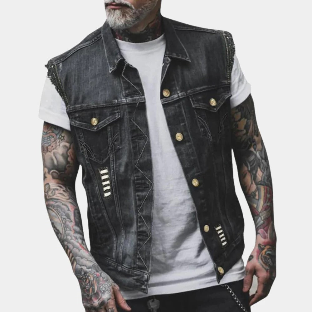 NOMOVA Retro Denim Vest For Men