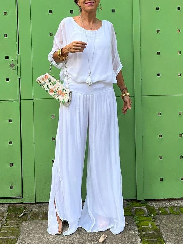 Elegant two-piece wide-leg chiffon pants - product image 4