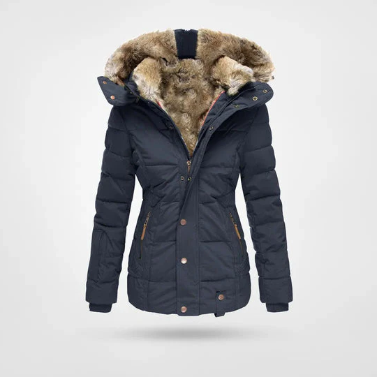 Warm fashionable winter jacket with lining and hood - product image 4