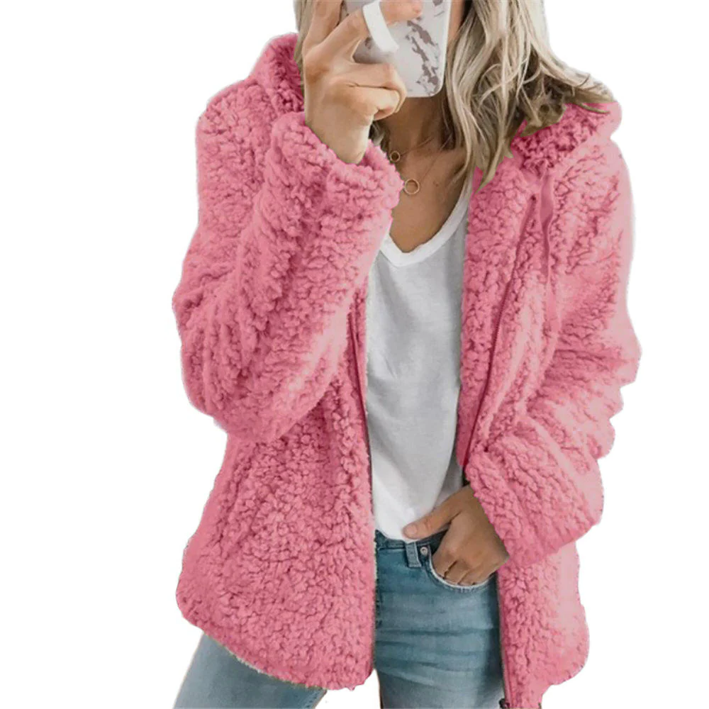 Elegant Bear Teddy Fur Coat: Soft Fleece Coat with Pockets and Zipper - product image 1