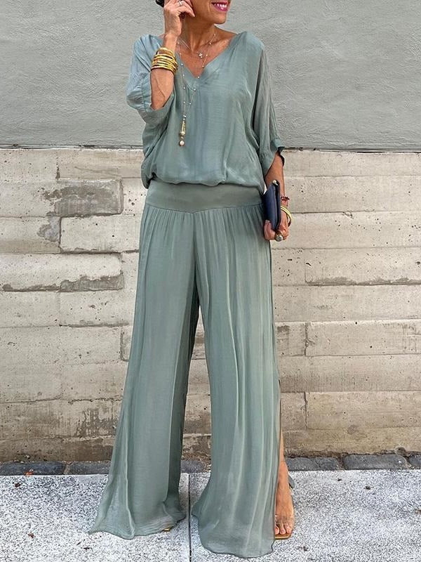 Elegant two-piece wide-leg chiffon pants - product image 5