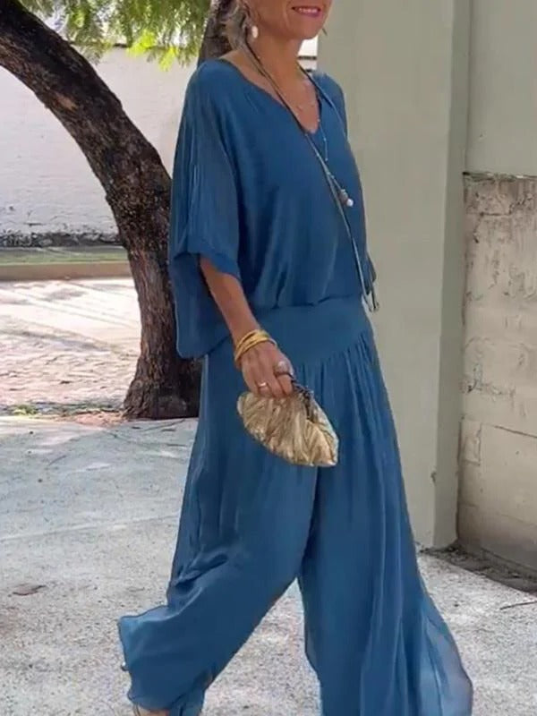 Elegant two-piece wide-leg chiffon pants - product image 6