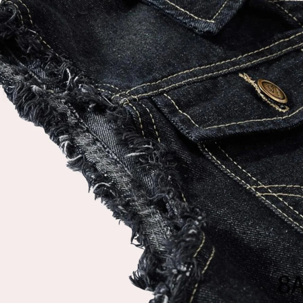 Retro Denim Vest For Men - product detail 5