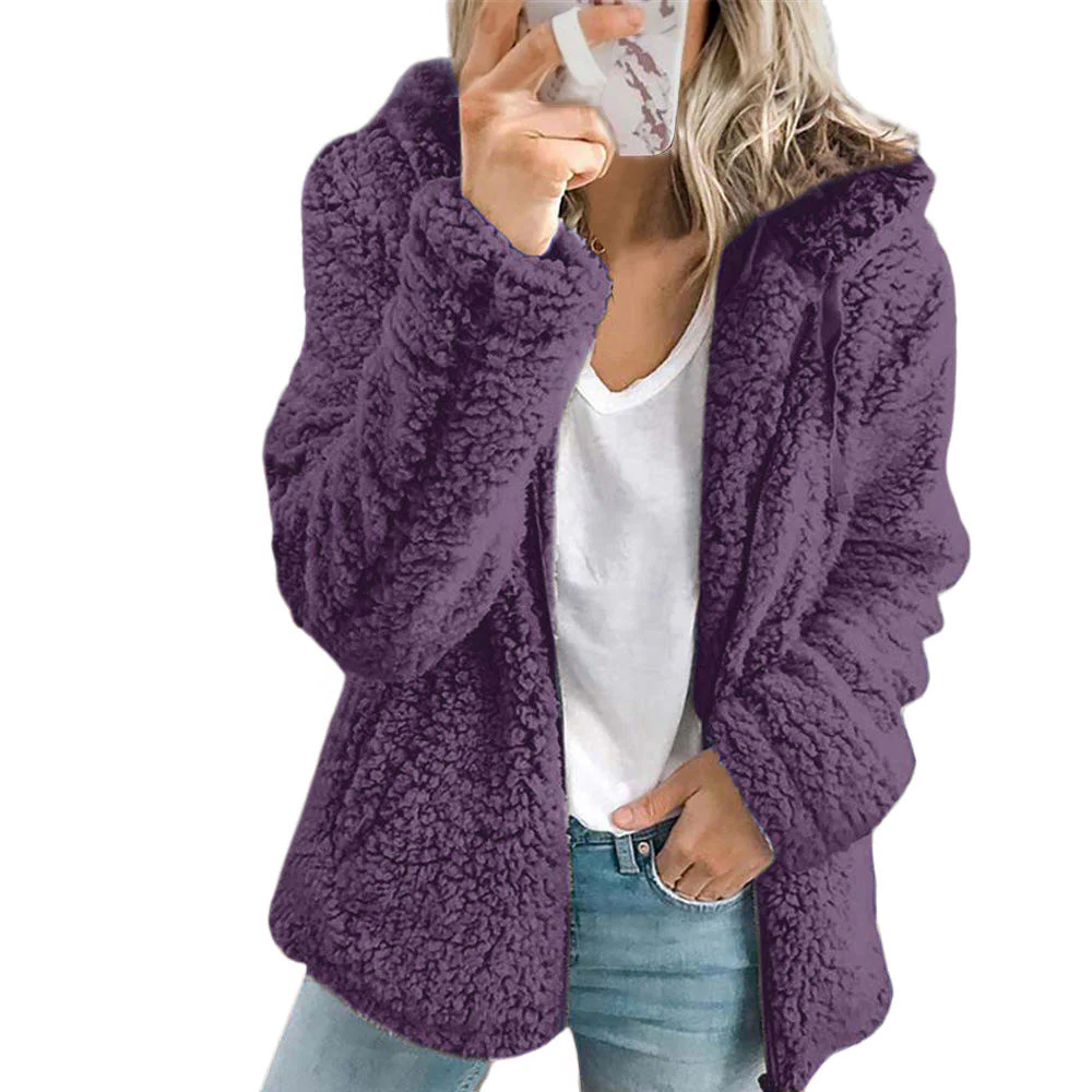 Elegant Bear Teddy Fur Coat: Soft Fleece Coat with Pockets and Zipper - product image 2