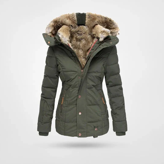 Warm fashionable winter jacket with lining and hood - product image 2