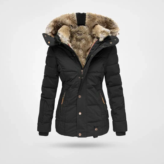 Warm fashionable winter jacket with lining and hood - product image 1
