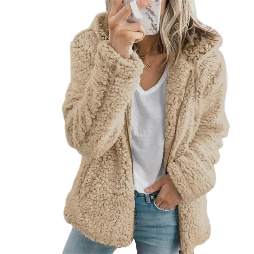 Elegant Bear Teddy Fur Coat: Soft Fleece Coat with Pockets and Zipper - product image 3