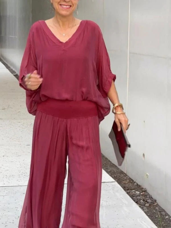 Elegant two-piece wide-leg chiffon pants - product image 8