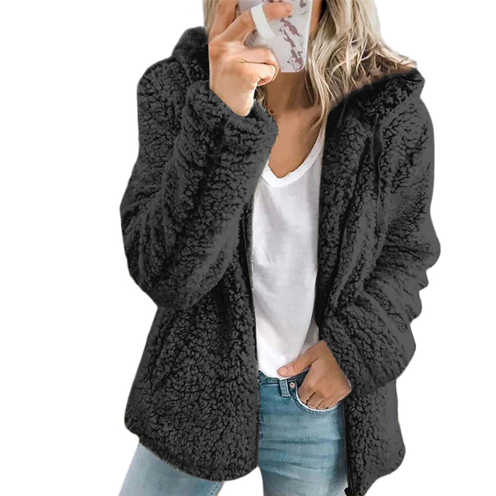 Elegant Bear Teddy Fur Coat: Soft Fleece Coat with Pockets and Zipper - product image 4
