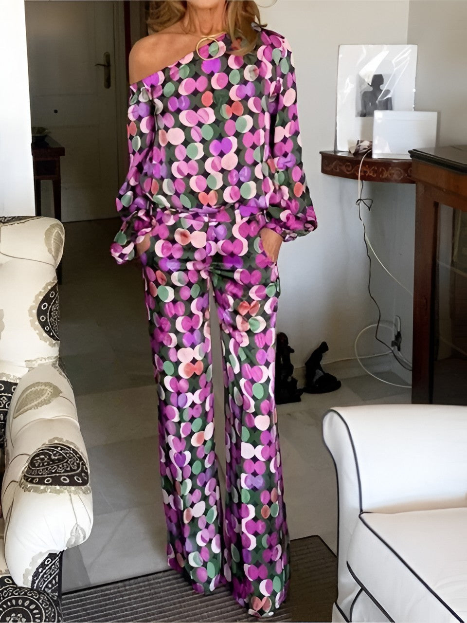 Geometric Pattern Two Piece Clothing Set - product image 2