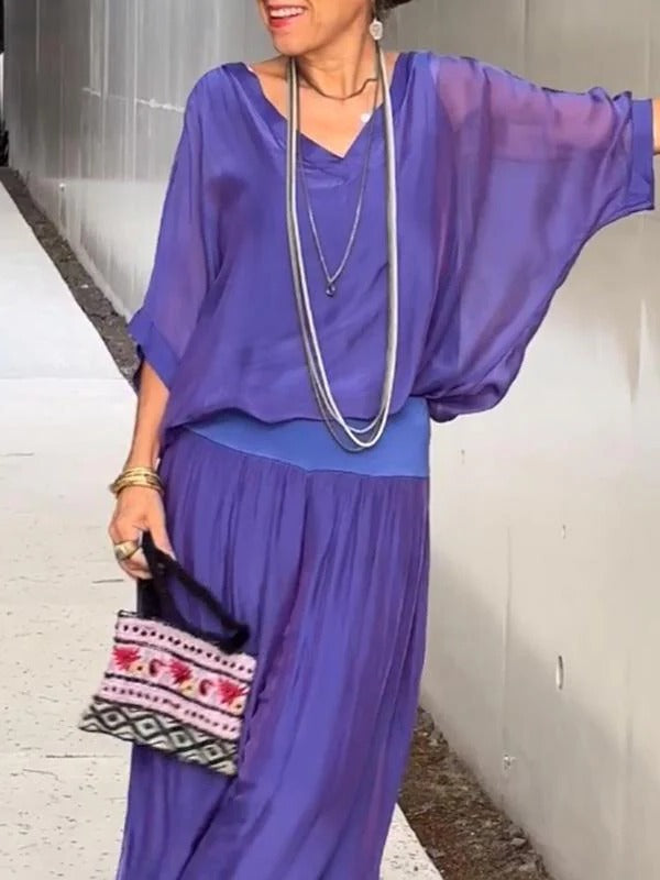 Elegant two-piece wide-leg chiffon pants - product image 9